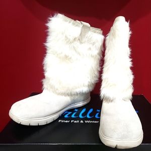 Tony Little Cheeks Winter/Snow Boots with Fur Top Cream/Beige Size 8.5
